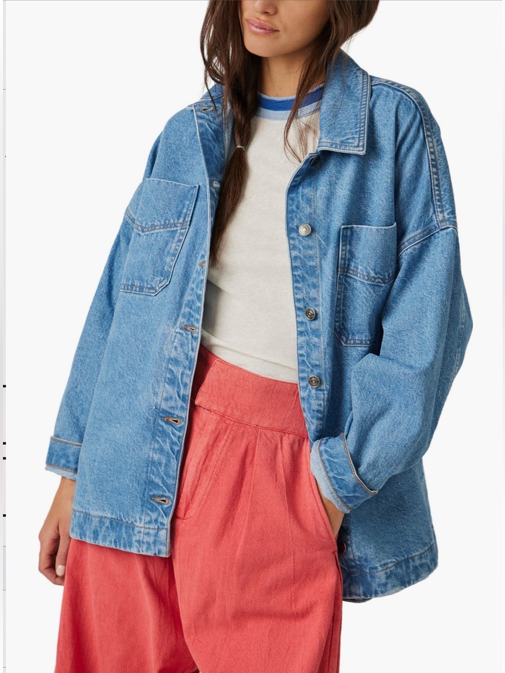 Free People Madison City Twill Jacket, Solar Wash